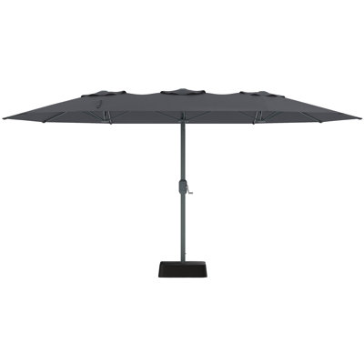 9' x 15' Large Outdoor Umbrella with Base, Extra-Wide Patio Umbrella with UV Protection and 12 Ribs for Garden, Patio, Balcony, and Pool