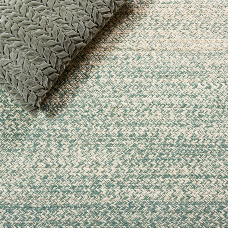 Dequavius Natural Fiber Hand Loomed Jute Ombre Rug, Rectangle 3' x 5'