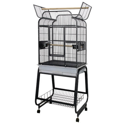 McKinley 54'' Iron Victorian Top Floor Bird Cage with Wheels