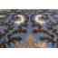 Tapis bleu / brun / ivoire à motif abstrait noué à la main 4 pi 1 po x 5 pi 8 po Abstract