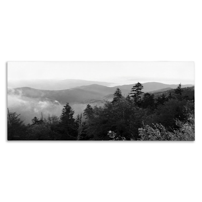 «Mountainous Trees Horizon» par Lori Deiter, H 20 po x l 48 po