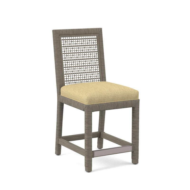 Tabouret de comptoir 24 po Scotia Glinda, Performance beige sucre; 0863-93, Pierre de foyer