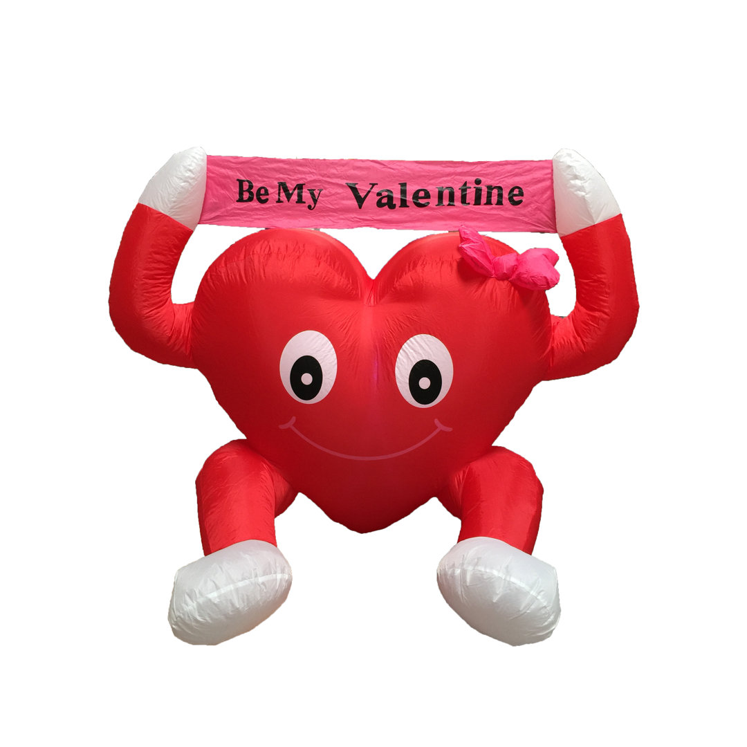 4 Foot Tall Lighted Happy Valentine's Day Lovely Sweetheart Be My Valentine Banner Indoor / Outdoor Blow Up Yard Decoration The Holiday Aisle®