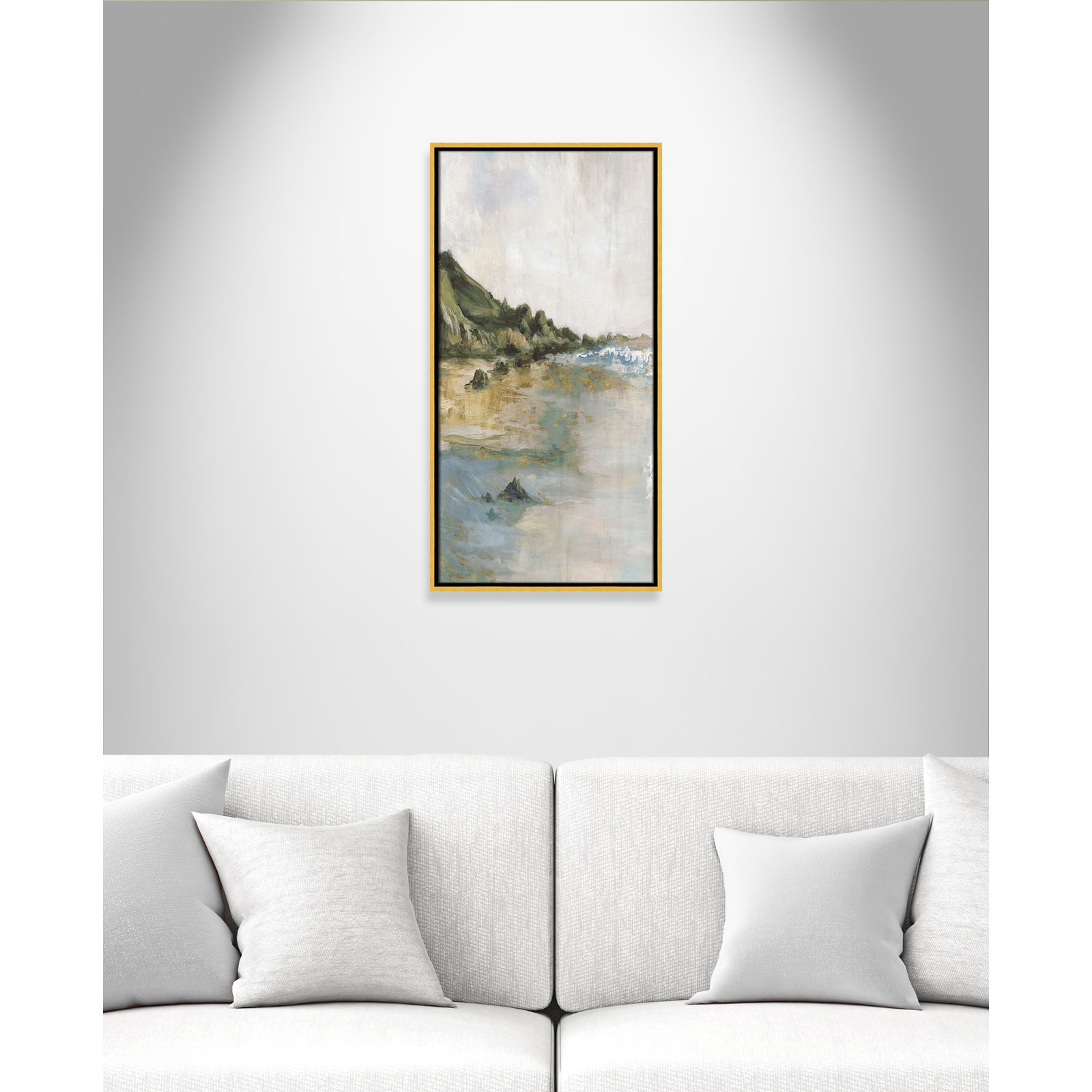 Tide’s Edge Print by , 31.5" H x 16.5" W, Gold