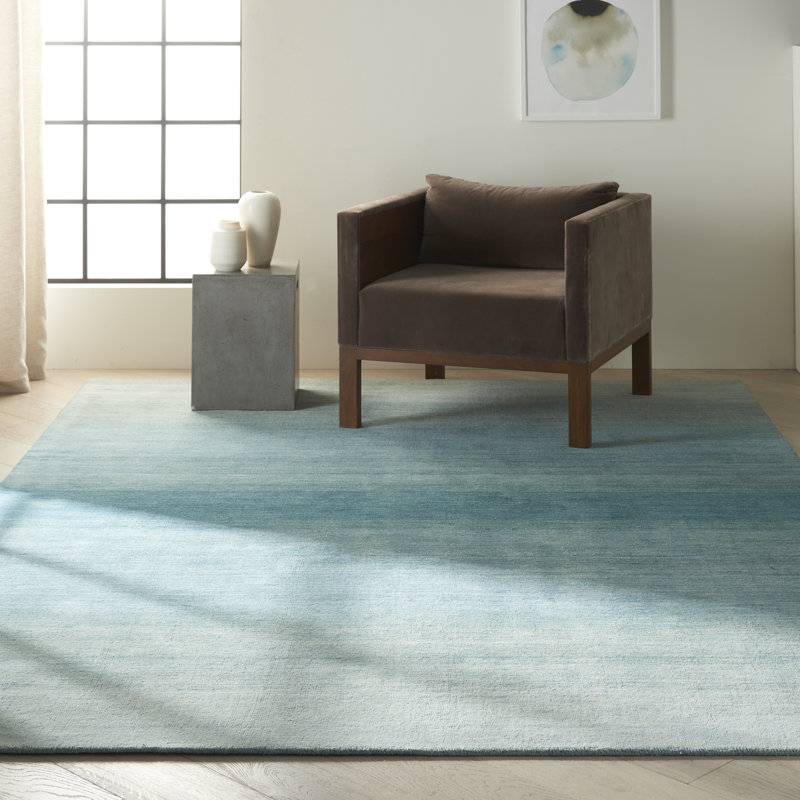 Linear Glow Ombre Wool Hand Woven Area Rug, Rectangle 160 x 226cm