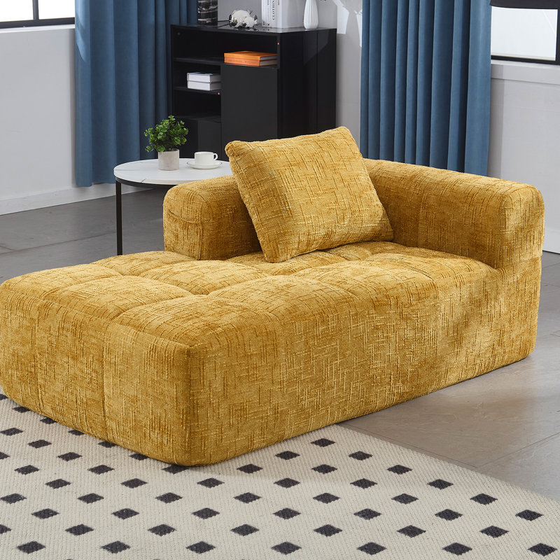 Chenille avec poupée en coton, conception ergonomique et canapé-lit en tissu froissé pour appartement, haute éponge confortable