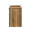 Ensemble de chambre à coucher 3 pièces - Lit transitionnel avec tête de lit tapissier à DEL et 2 tables de chevet, finition chêne naturel-218127201