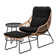 Ensemble de conversation d'extérieur 3 pièces avec coussins, repose-pieds et table d'appoint 3 pièces