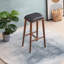 Tabouret de bar en cuir massif Mid-Century moderne en bois massif 13 x 17 x 30 pouces-1647679906