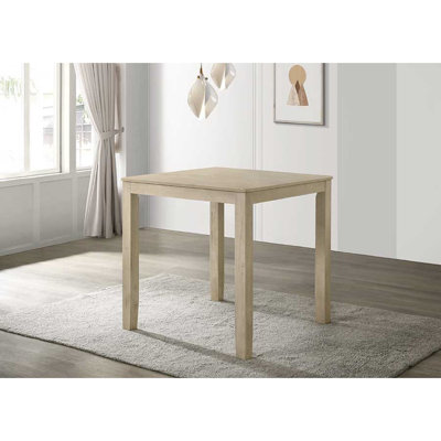 Beautiful Cream Color Counter Height 1Pc Dining Pub Height Square Table Dining Room Wooden Furniture