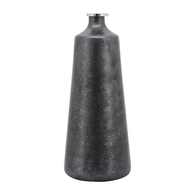 Vases en verre et aluminium, H 21 po x l 8 po x P 8 po