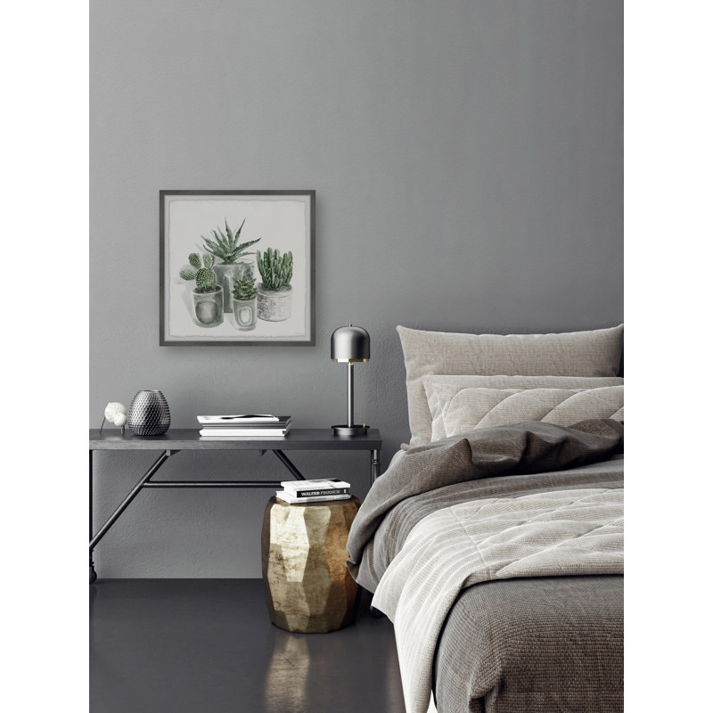 Ceramic Gray Pots by Parvez Taj - Single Picture Frame Painting, 30cm H x 30cm W