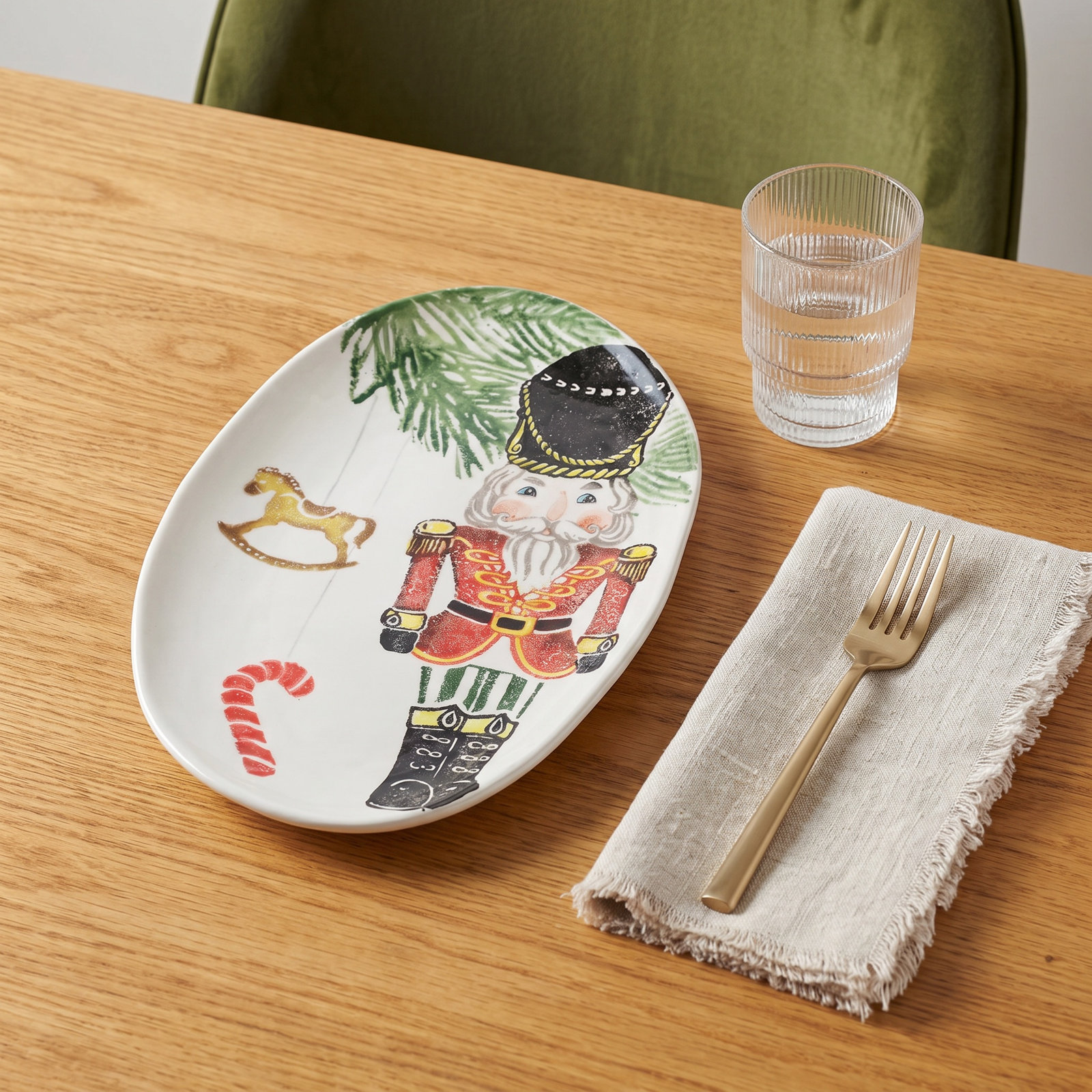Nutcrackers Oval Terra Bianca Platter