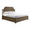 Très grand lit à panneau très grand fini en couleur amande, fabriqué à partir de placages, tête de lit arquée avec belle moulure, bois massif +, profondeur 88,99 po, largeur 83 po, hauteur 60 lb, placages utilisés, majestueux