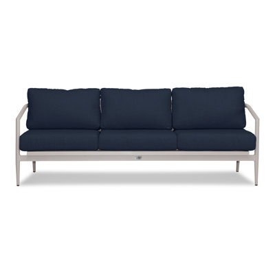 Delaine 83.25'' Wide Straight Powder Coated Aluminum Patio Sofa with Cushions