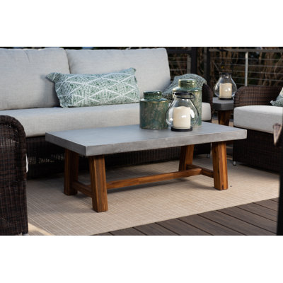 Lionel Rectangular Concrete Outdoor Coffee Table