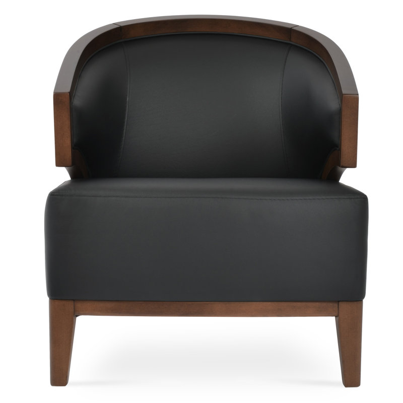 Mostar Armchair, Black Genuine Leather
