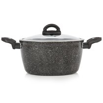 Michelangelo 26CM New Trend Grey Granite Frying Pan With Lid Stainless  Handle For Induction And Stove