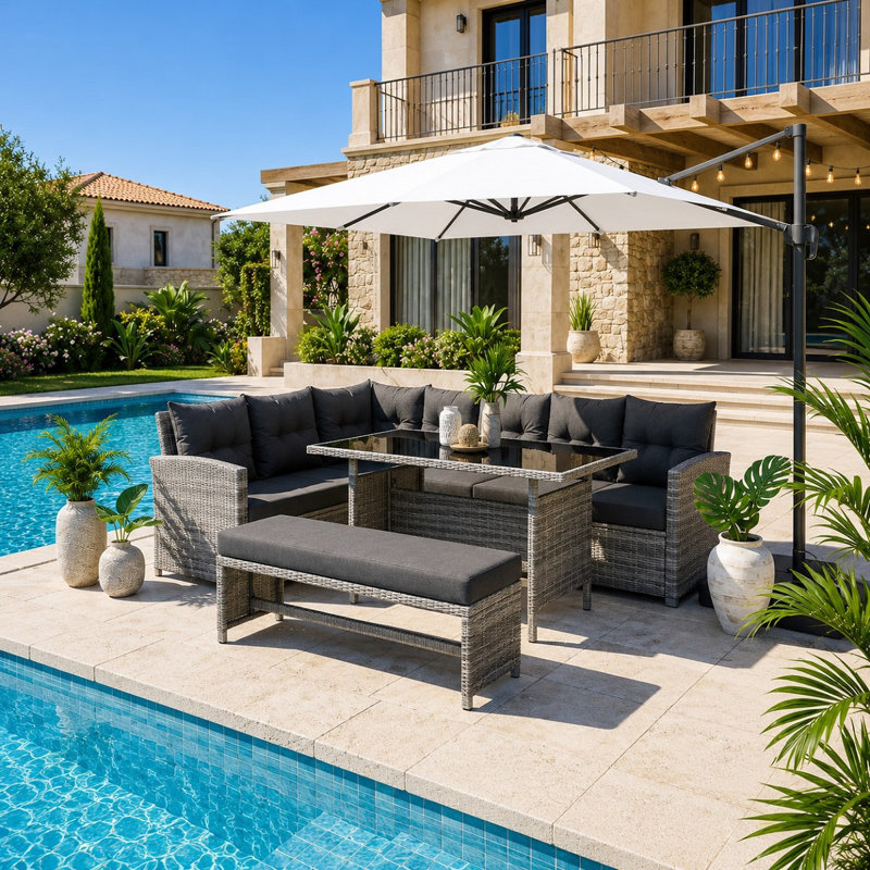 Monte Corner Rattan Garden Dining Set