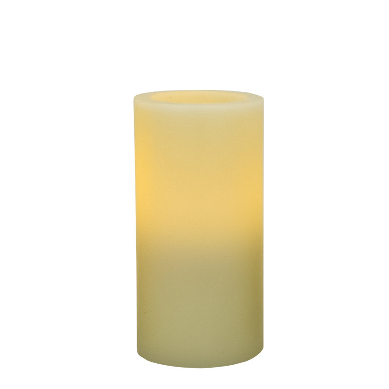 Bougie colonne sans flamme 6 po ivoire