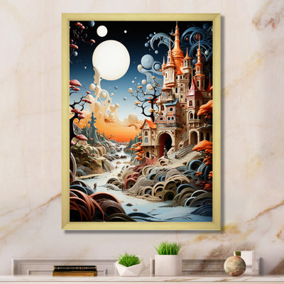 Machaela, surréalisme, château de rêve sur toile