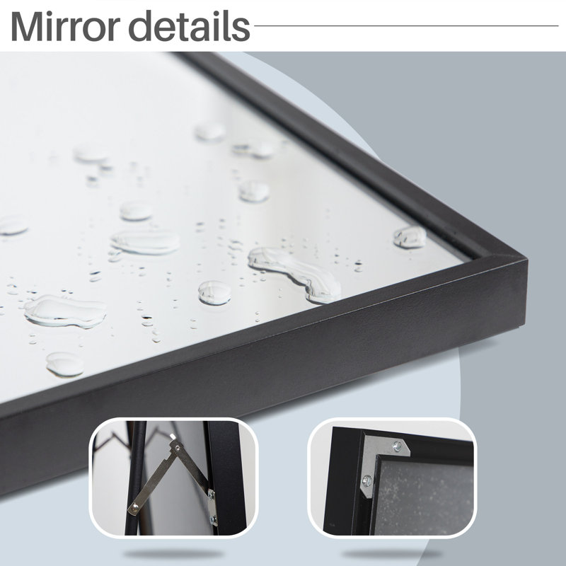 Lekha Metal Rectangle Floor Mirror, Black