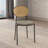 Cordera Velvet Dining Side Chair with Rattan Back and Black Metal Legs for Kitchen or Dining Room-1396907274