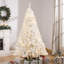 Sapin de Noël artificiel de 6 pi avec branches réalistes, 250 lumières DEL blanc chaud et 1000 pointes, blanc-2042382275
