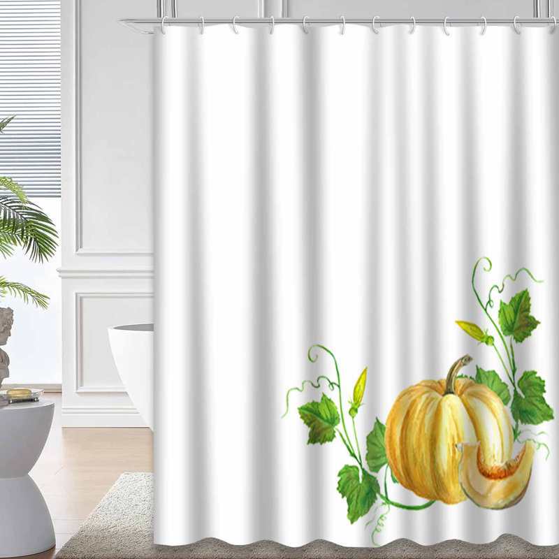 Rideau de douche jaune imperméable, rideaux de douche pour la salle de bain avec 12 crochets, 72" L x 84" W