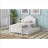 Bedroom and Guest Room Use Twin Size Platform Bed With Pull-Out Trundle, Solid Wood Construction, White Finish