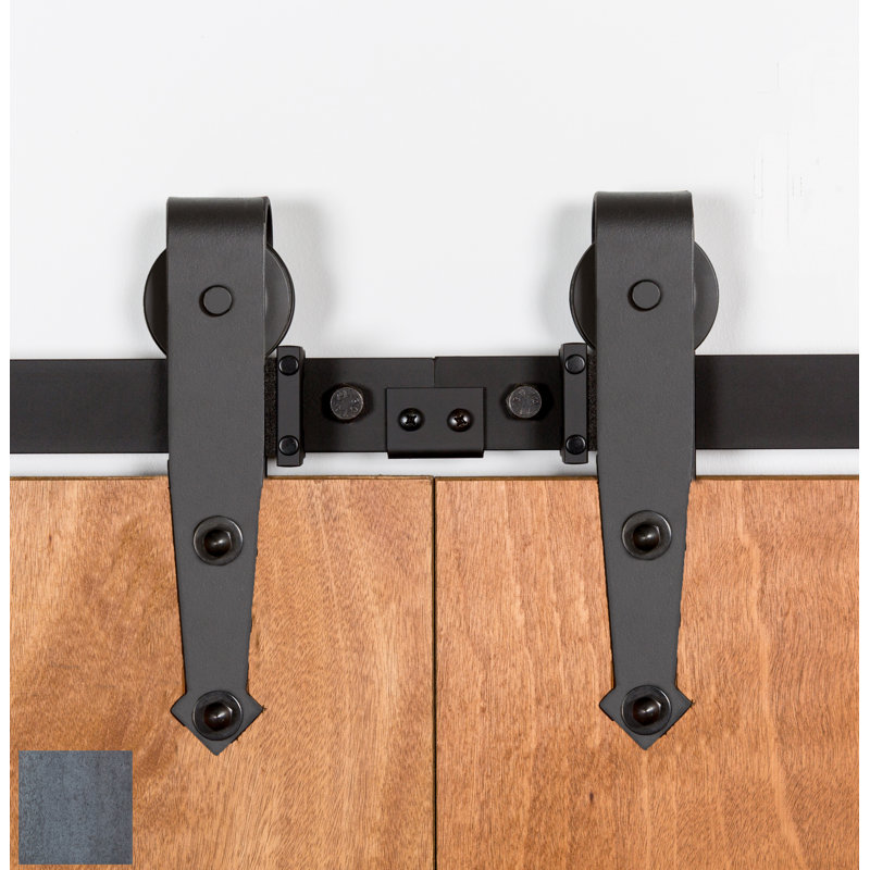 Ensemble de quincaillerie standard pour porte de grange double, 120 po, Couche transparente