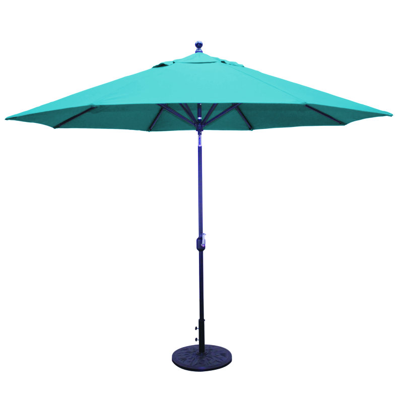 Parasol de marché 11 pi Nadasha, Bleu Pacifique, Noir