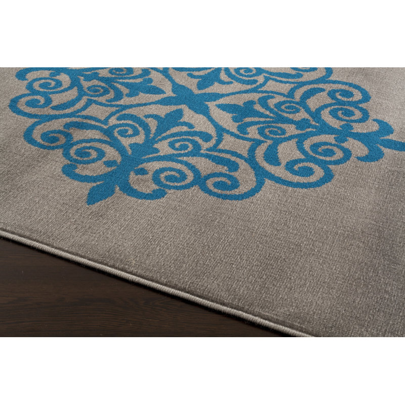 Tapis gris et argent tissé à la machine Freeman, Tapis de couloir 2 pi x 7 pi 3 po