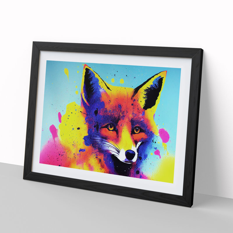 Fox Splashed Vol.2 Abstract - Single Picture Frame Print, Black Framed, 46cm H x 64cm W x 2cm D