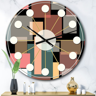 Retro Square Design II - horloge murale moderne Mid-Century