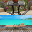 Chaise longue simple 86,5 po avec coussins et table