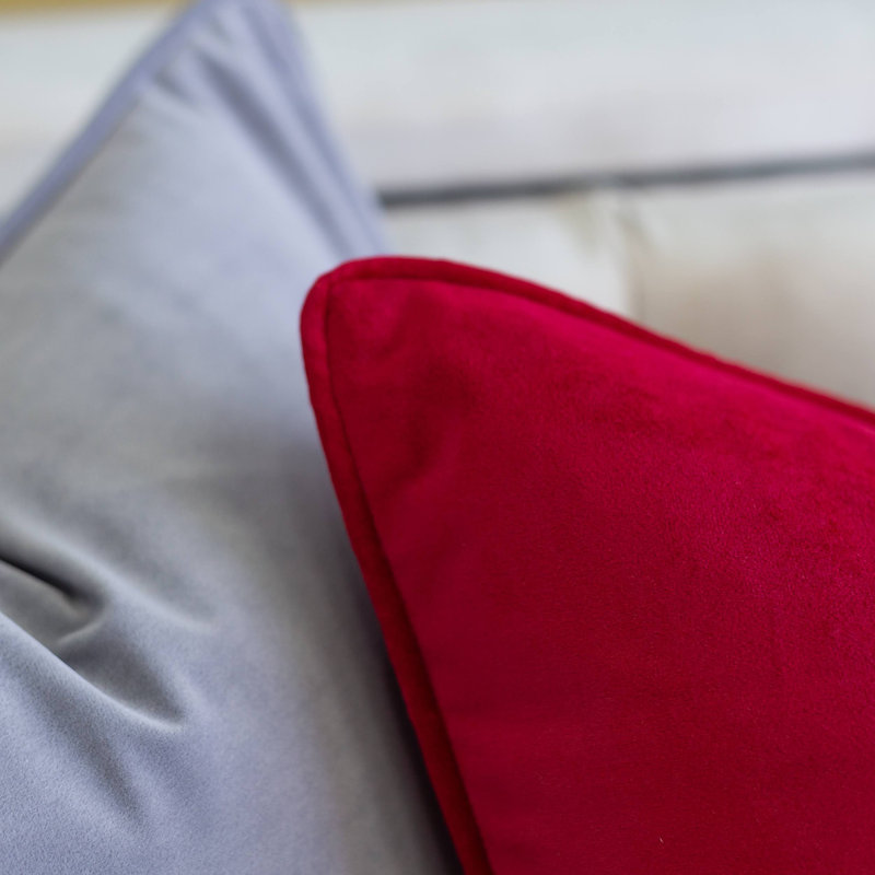 Velvet Throw Pillow, Red