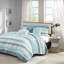Ensemble de courtepointe 6 pièces avec coussins décoratifs Aqua King / Cal King-131600914-131600912