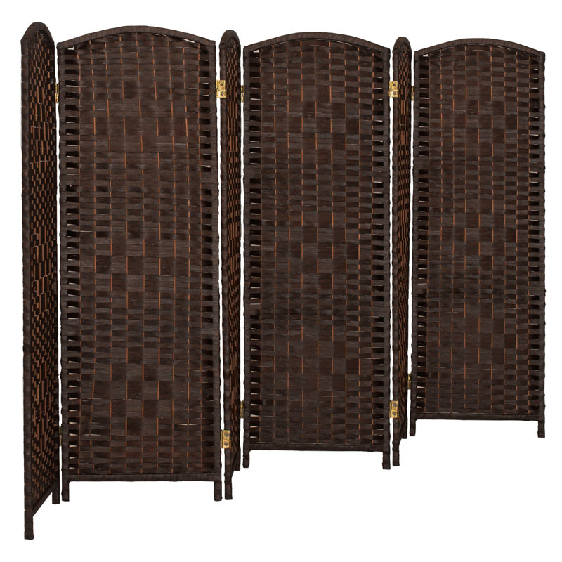 Paravent Short Diamond Weave, 2 pi, 6, Café noir