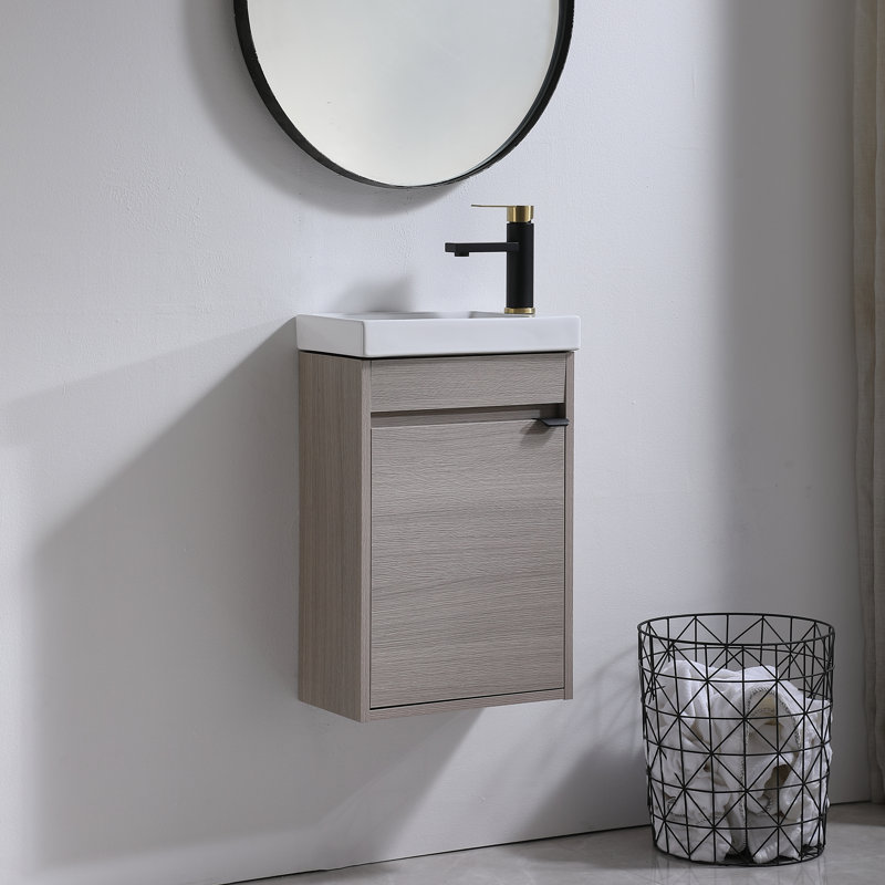 Ensemble de meuble-lavabo simple 16 po gris