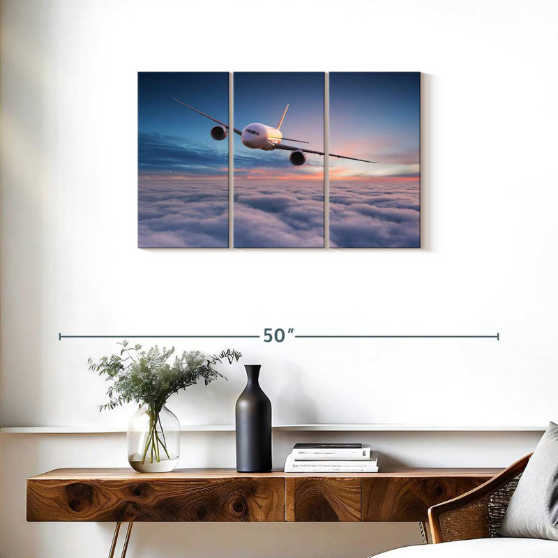 Mehar Approaching Airplane, 20" H x 33" W