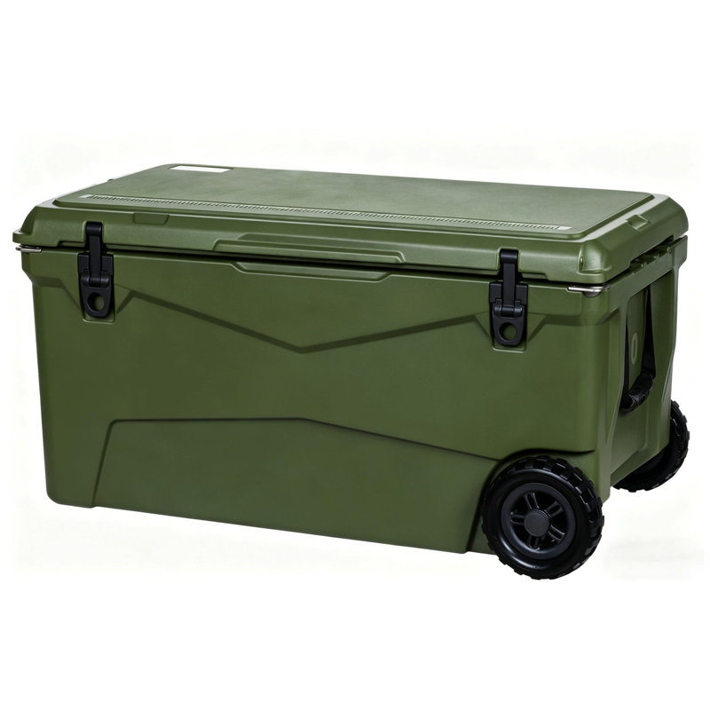 Glacière à roulettes 110 qt, 7 jours de rétention de glace, glacière portable pour la plage et le camping
