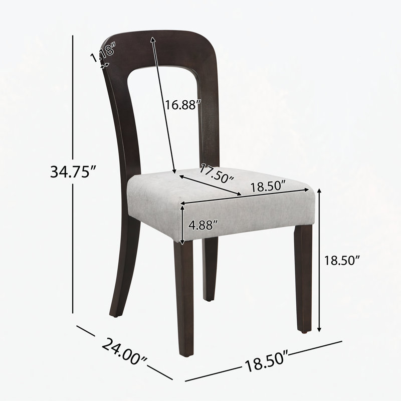 Dining Chairs Set Of 2, Upholstered Kitchen Side Chairs With Fabric Seating Solid Rubber Wood Legs, 330 LBS Weight Capacity