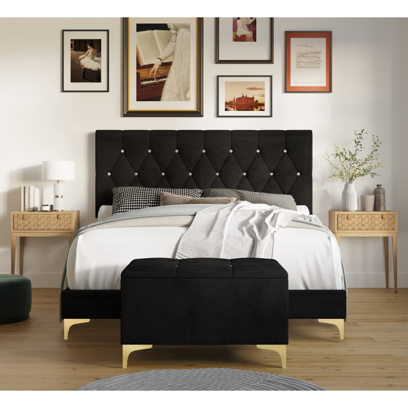 Andrei Piece Bedroom Set, Full, Black