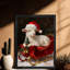 Art mural rétro noir avec agneau de Noël rétro, impressions encadrées-1647806501