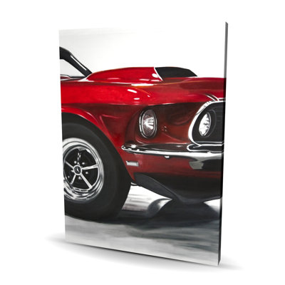 Classic Red Car Canvas - Vintage Home Decor Wall Art