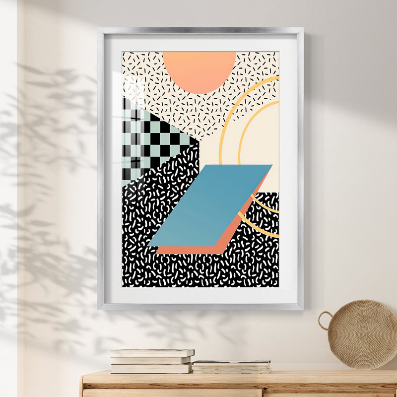 Modern Memphis II - Impression encadrée, H 28,5 po x l 20,5 po, Argent argent