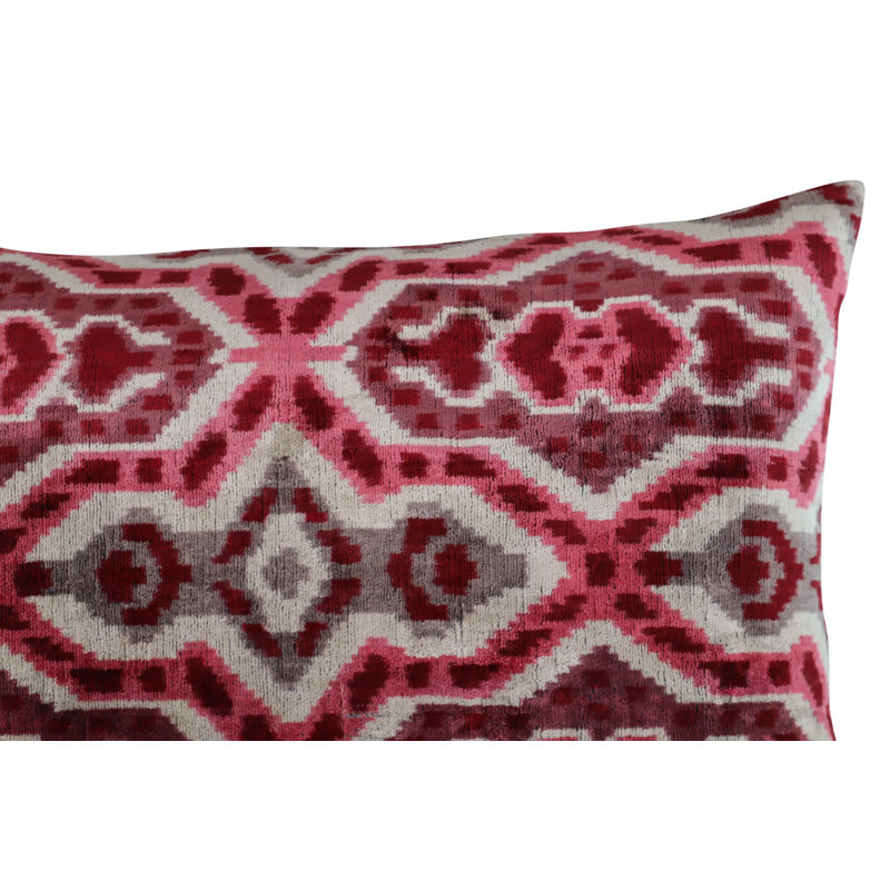 Velvet Rectangular Pillow Cover & Insert, Brown/Red Geometric 1