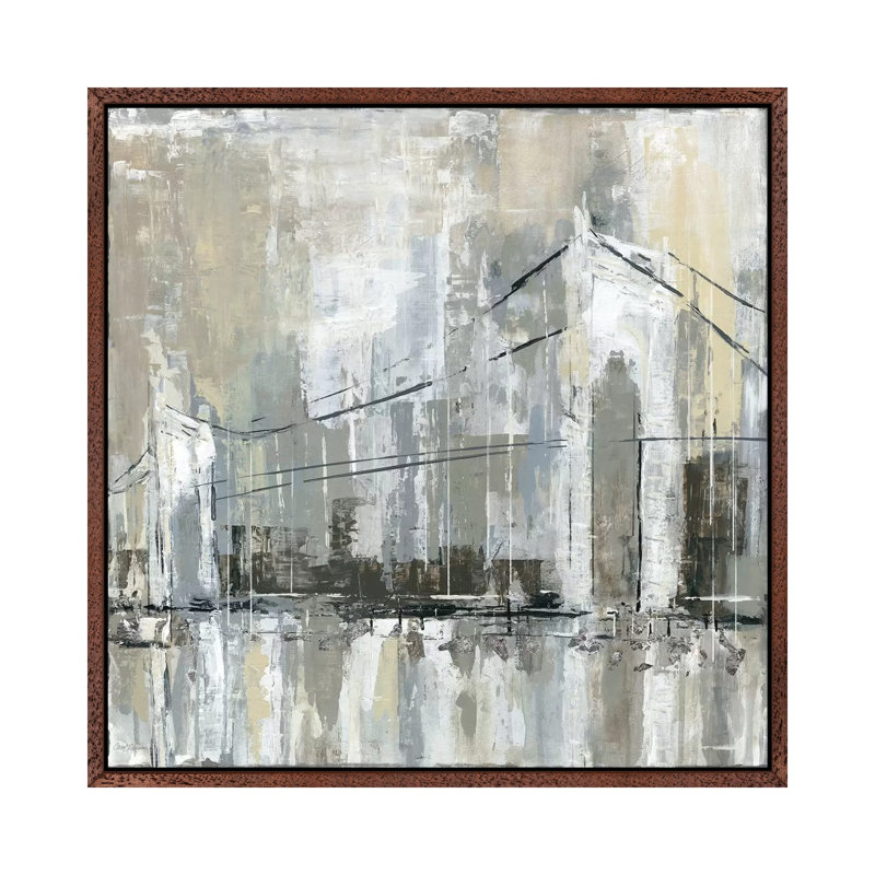 Midtown Bridge I by Carol Robinson - Print on Canvas, 66.04 cm H x 66.04 cm W, Classic Brown Wood Framed Canvas