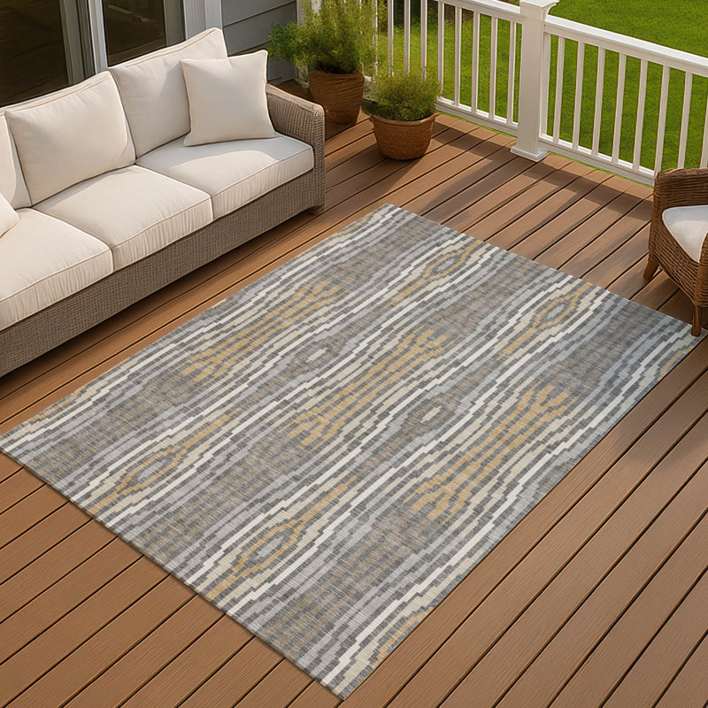 Machine Washable Indoor/Outdoor Chantille ACN2666 Modern Rug, Gray, 2'6" x 3'10"